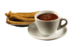 Chocolate caliente   3 churros o 2 porras